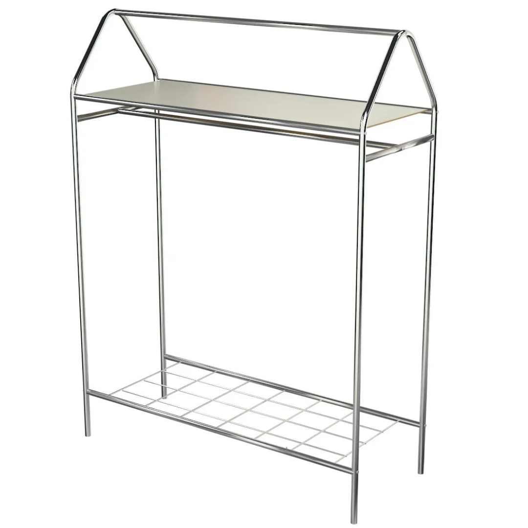 Design Kledingrek Home - Metaal - 143x40x104 CM - Zilver