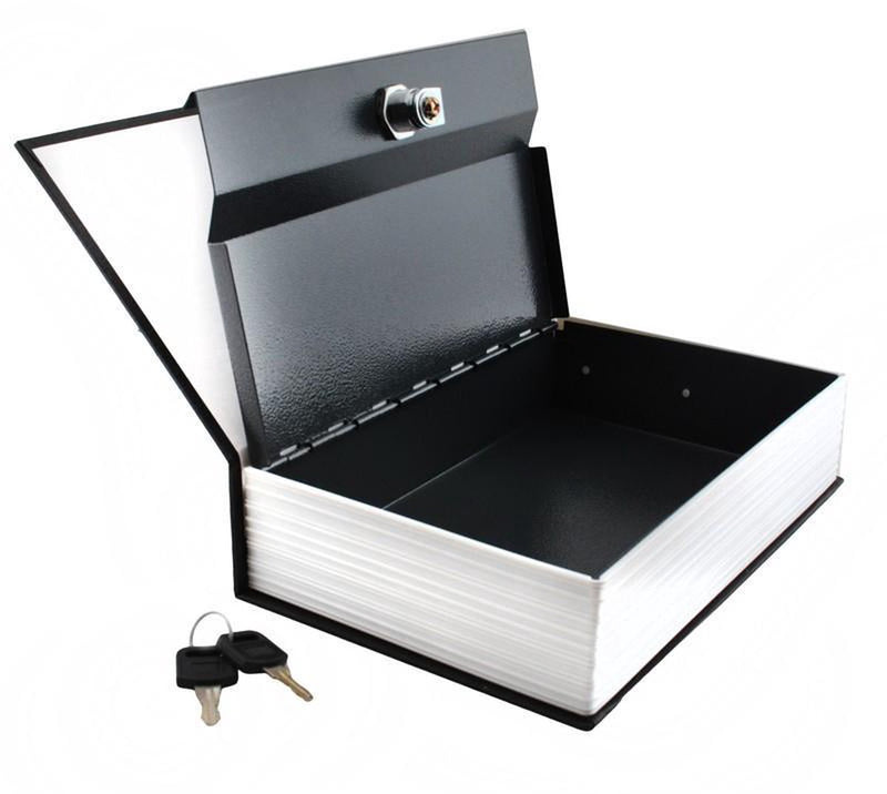 Secret Book Safe Money Box - Book Safe - Hidden Book Safe with Key Lock - Metal - Black