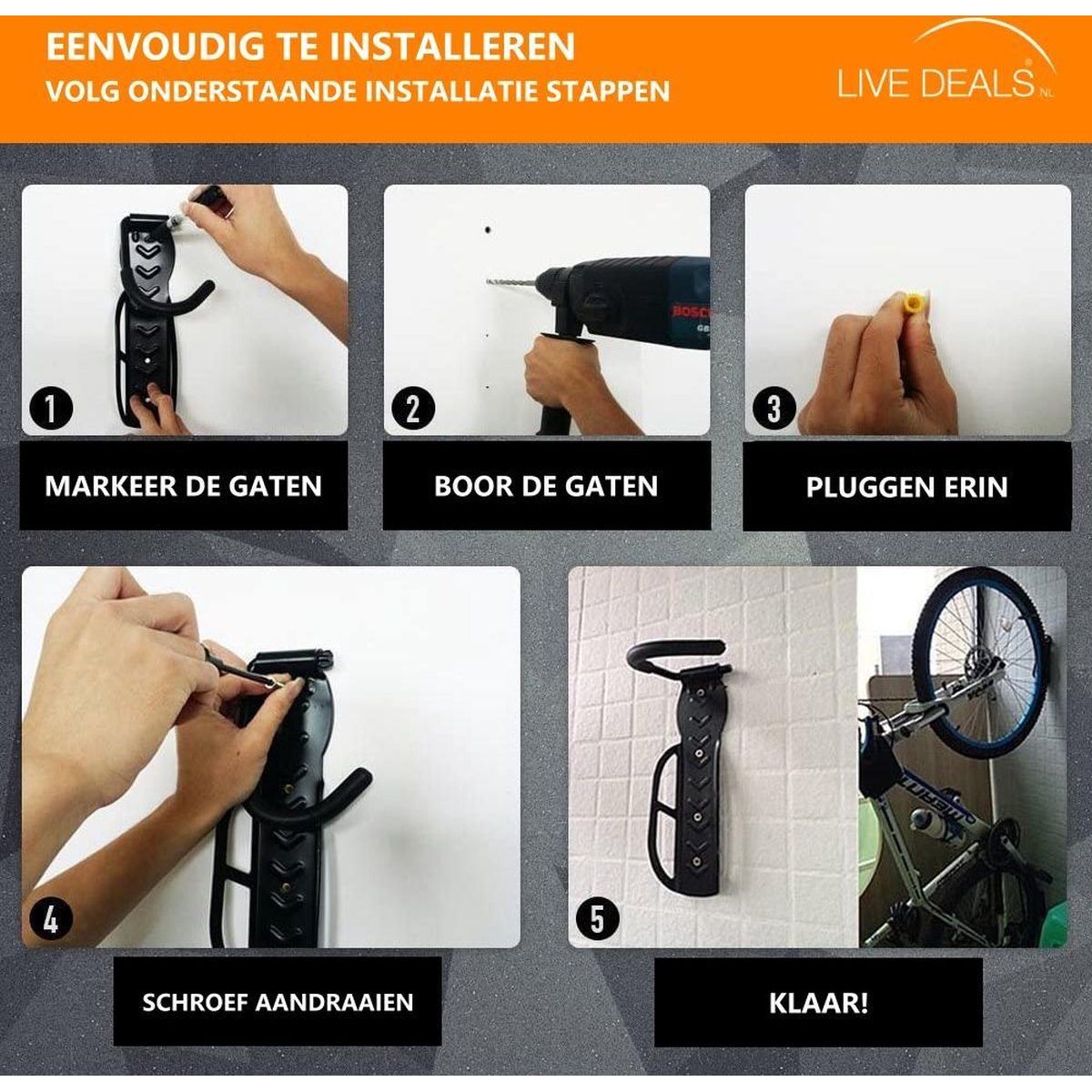 Bicycle Hanging System 2x | Bicycle hook | Wall bracket | Hanging bracket | Bicycle bracket | Bicycle stand