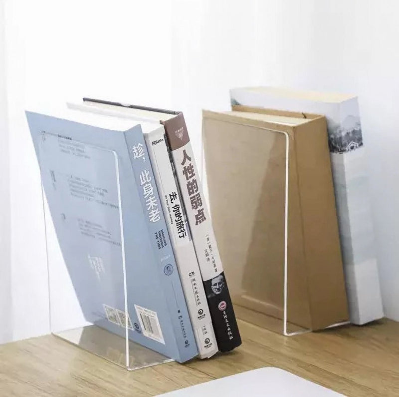 Set van Doorzichtige Boekensteunen - Plexiglas - Transparant - 18,5 x 12 x 12 cm - Boekenstandaard - Boekensteun - Boekenhouder - Book Holder