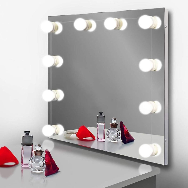 Hollywood Mirror Lamps - Mirror lighting with 10 LED lamps - Dimmable Make Up Mirror lamp - 4 meter cable