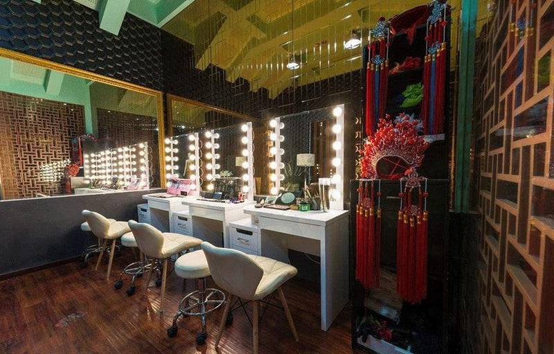 Hollywood Mirror Lamps - Mirror lighting with 10 LED lamps - Dimmable Make Up Mirror lamp - 4 meter cable
