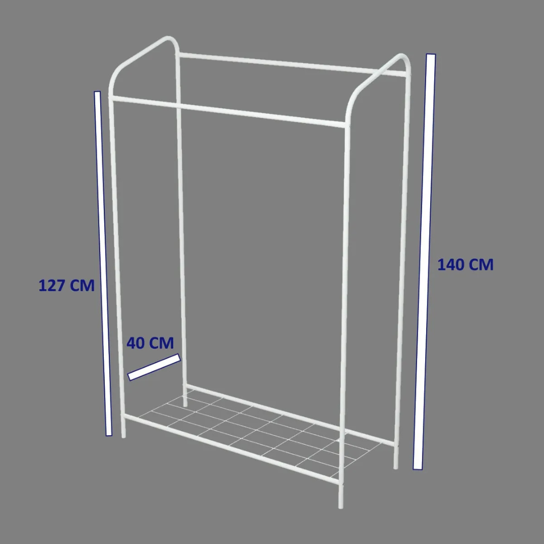 Design Kledingrek Double- 140x104x40 CM - Wit