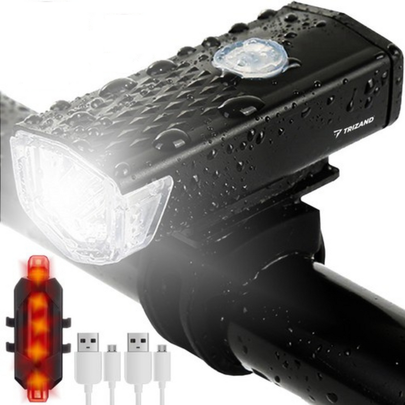 LED wiederaufladbares Fahrradlicht-Set – Vorderlicht und Rücklicht – USB wiederaufladbar – Fahrradlampe – Fahrradscheinwerfer – Fahrradlichter – Fahrradlichter
