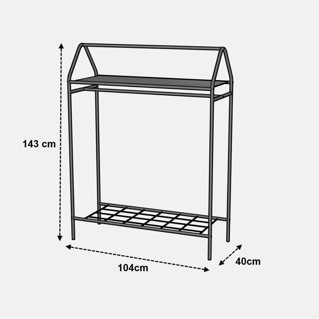 Design Kledingrek Home - Metaal - 143x104x40 CM - Wit