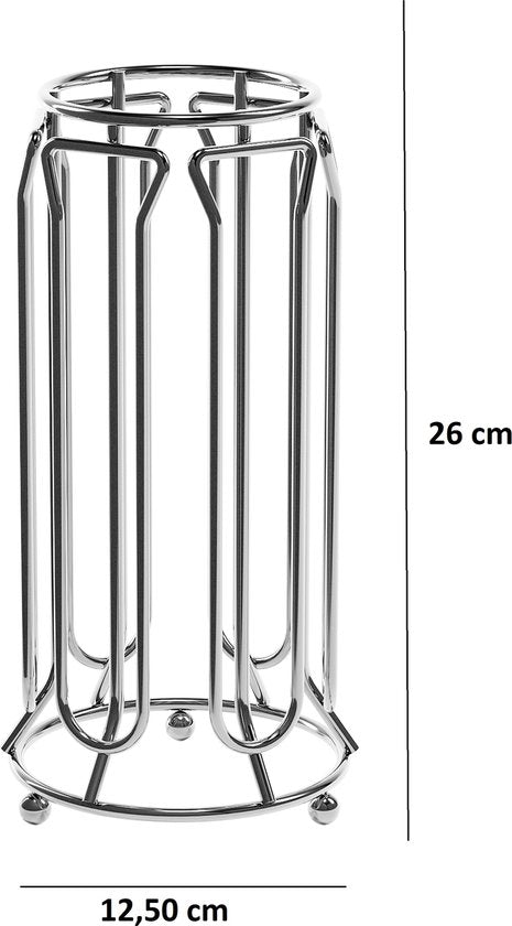 Cheffinger - Dispenser voor 36 Nespresso Capsules Slanke Toren van Metaal - Zilver