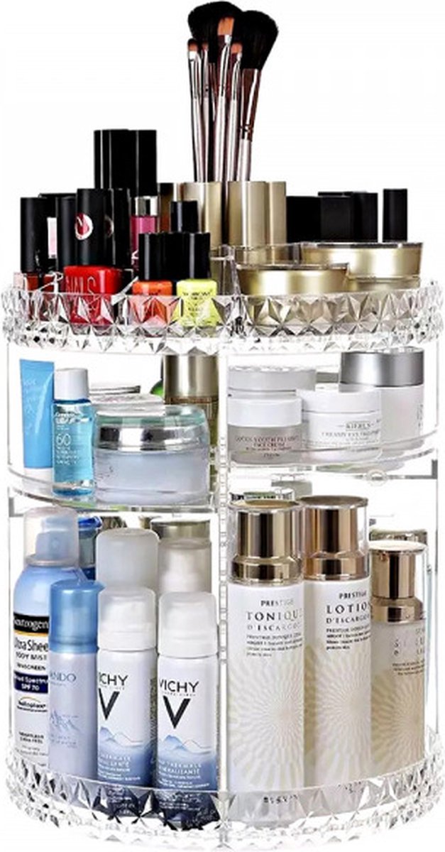 Rotating Cosmetics Tray - Jewelry Organizer - Makeup Organizer - Makeup Tray - Plexiglass - Transparent - Jewelry Organizer - 360 Rotating