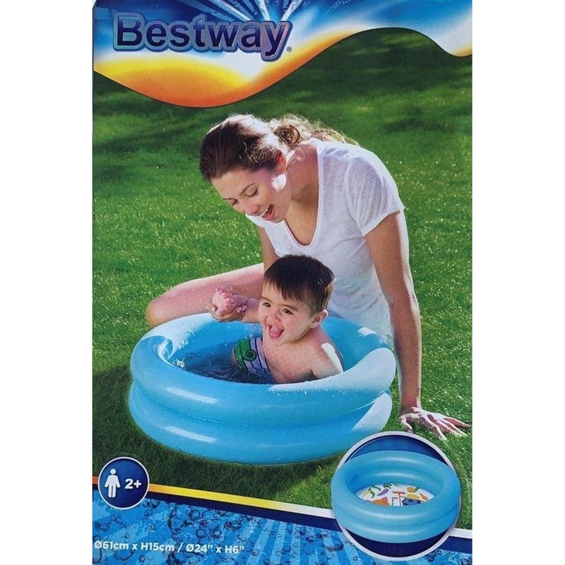 Bestway - Opblaasbaar Babyzwembad - PVC - Blauw - 21 Liter - 61 cm diameter - Peuterzwembad