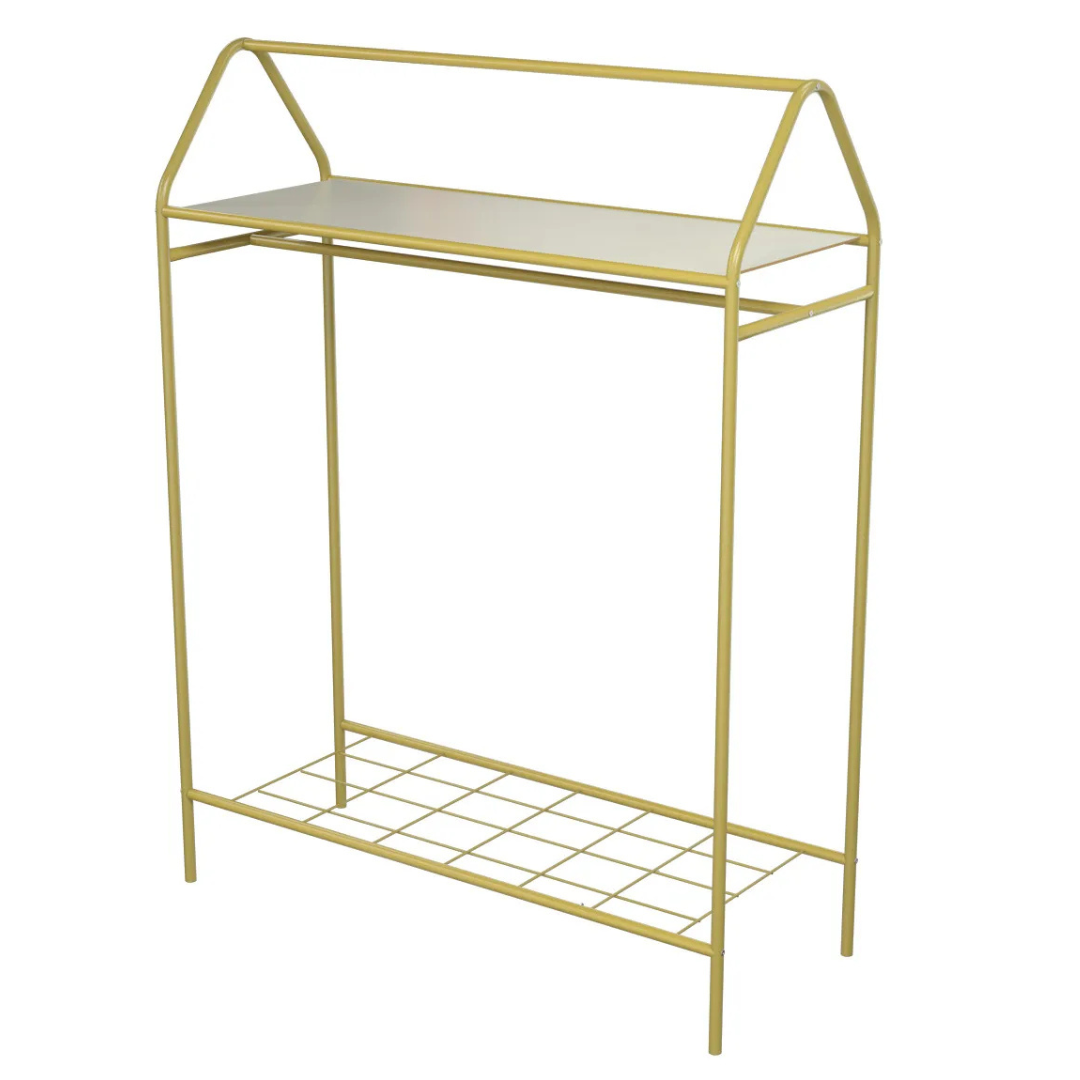 Design Kledingrek Home - Metaal - 143x104x40 CM - Goud