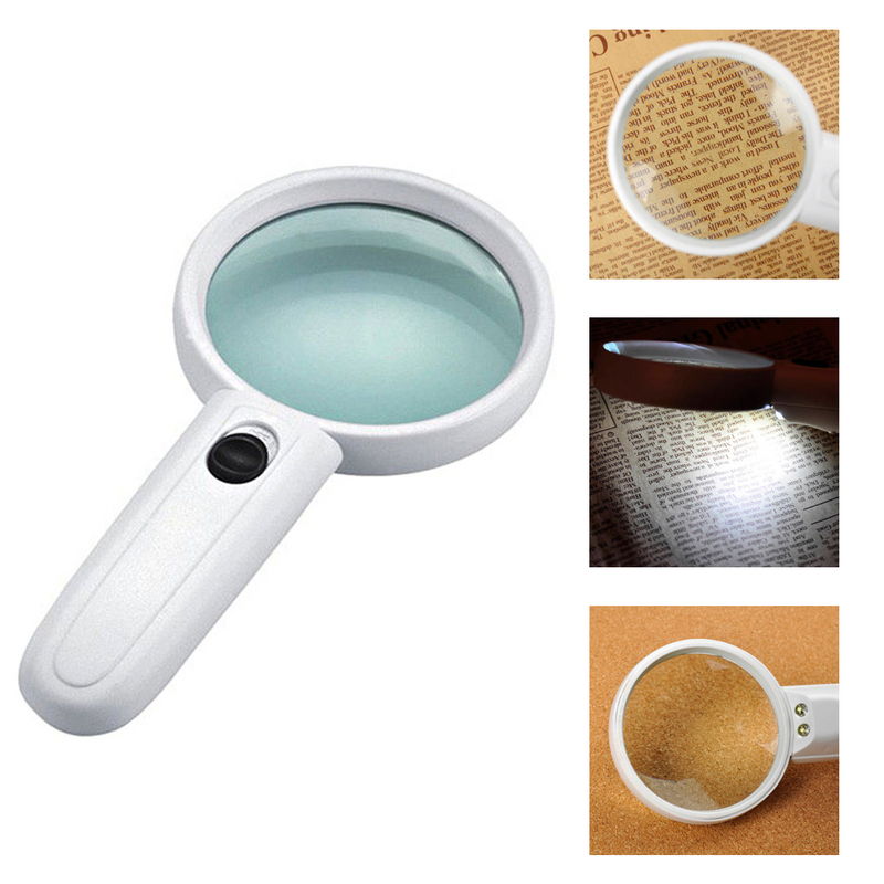 Loupe with LED lighting - Handheld magnifier - Magnifying glass/Loupe with 3x magnification - Reading Magnifier - Magnifying glass for Diamond Painting, Ministek - Reading magnifier for the visually impaired - Handheld magnifier on LED lighting