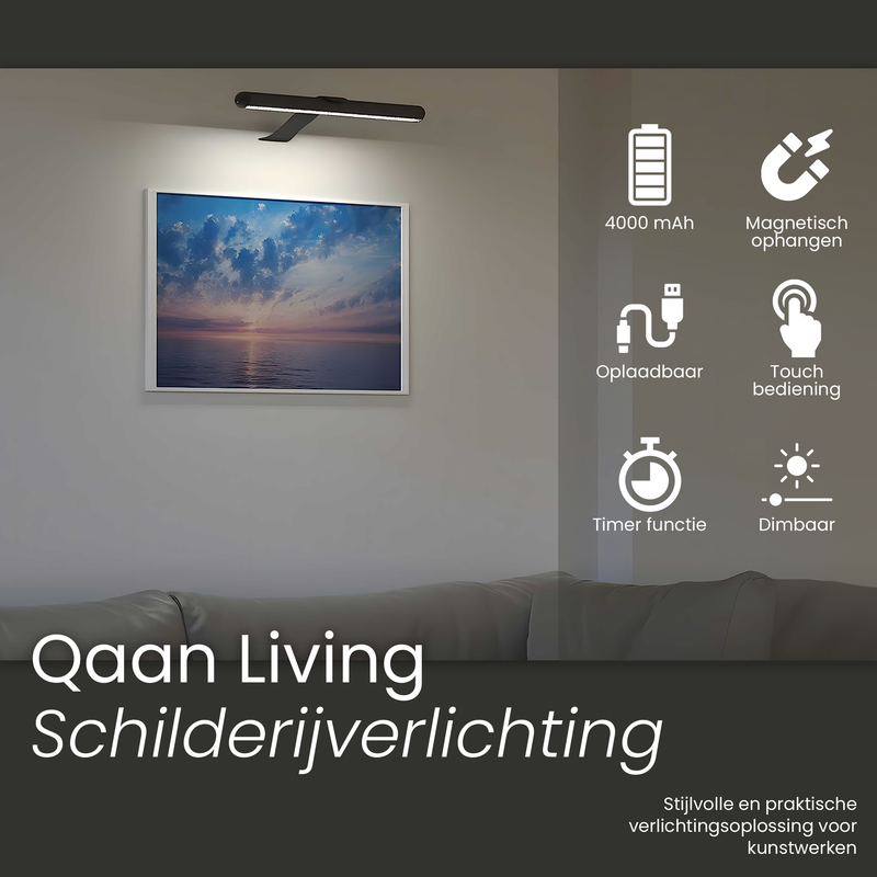 Wireless Wall Lamp - Wireless picture lighting - Touch and remote - Dimmable LED