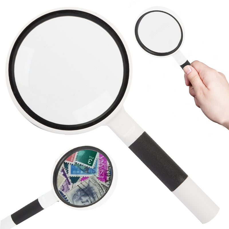 Loupe - Magnifying Glass - Simple Handheld Loupe - 4x Magnification - White &amp; Black